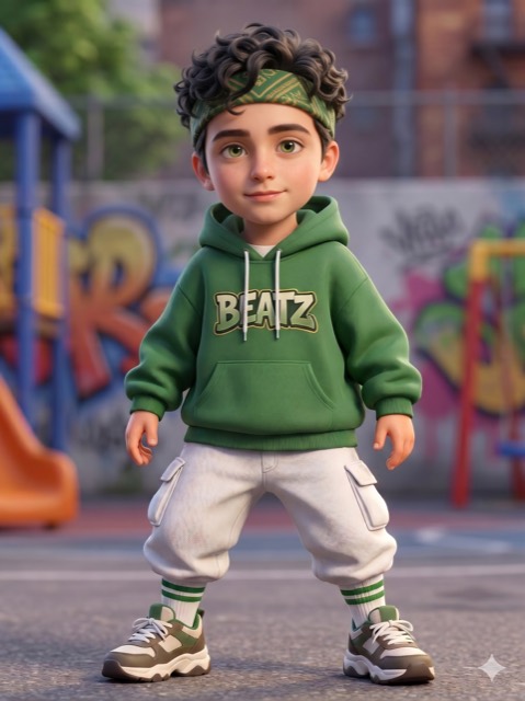 Nano Banana Pro: Hip-Hop 6-Year-Old Pixar-Style Kid
