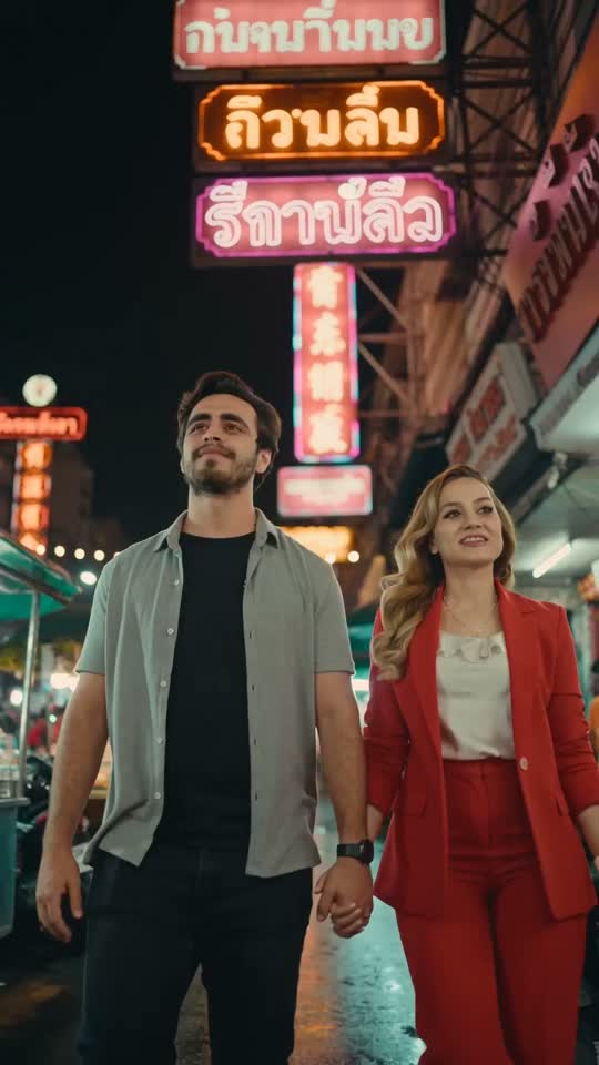 Seedance 2.0: Real Faces Walking Bangkok, Romantic Vibes
